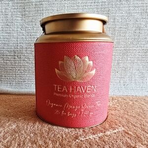 Organic Tea Haven Fabric Container With Tea Bags Inside
